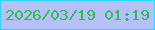 文字の大きさ：5、枠の色：23d9f7、背景の色：b7c1f9、文字の色：2fbc54 無料ブログパーツのブログ時計