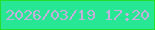 文字の大きさ：5、枠の色：23e02e、背景の色：27e694、文字の色：c4afdc 無料ブログパーツのブログ時計