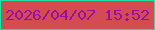 文字の大きさ：3、枠の色：23e0a5、背景の色：d44c50、文字の色：980fa6 無料ブログパーツのブログ時計