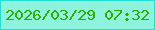 文字の大きさ：2、枠の色：23e1d0、背景の色：8df3dc、文字の色：31ad01 無料ブログパーツのブログ時計
