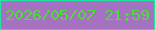 文字の大きさ：1、枠の色：23e3a0、背景の色：a472c0、文字の色：4ddc3a 無料ブログパーツのブログ時計