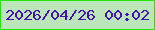 文字の大きさ：3、枠の色：23e603、背景の色：bae6b9、文字の色：4510b6 無料ブログパーツのブログ時計