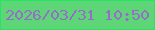 文字の大きさ：4、枠の色：23e662、背景の色：5ed678、文字の色：966dcb 無料ブログパーツのブログ時計