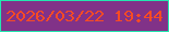 文字の大きさ：5、枠の色：23e6af、背景の色：813288、文字の色：f74b24 無料ブログパーツのブログ時計