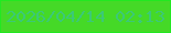 文字の大きさ：5、枠の色：23e821、背景の色：45d927、文字の色：3bc977 無料ブログパーツのブログ時計