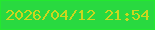 文字の大きさ：4、枠の色：23e82f、背景の色：29d940、文字の色：cbd61f 無料ブログパーツのブログ時計