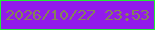 文字の大きさ：5、枠の色：23eb35、背景の色：921bea、文字の色：858457 無料ブログパーツのブログ時計