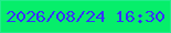 文字の大きさ：2、枠の色：23eb8b、背景の色：06ee6a、文字の色：3731fe 無料ブログパーツのブログ時計