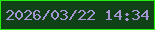 文字の大きさ：4、枠の色：23ed0a、背景の色：114117、文字の色：a695d3 無料ブログパーツのブログ時計