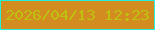 文字の大きさ：1、枠の色：23efdb、背景の色：d28c20、文字の色：bec20e 無料ブログパーツのブログ時計