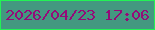 文字の大きさ：3、枠の色：23f155、背景の色：439880、文字の色：950a79 無料ブログパーツのブログ時計
