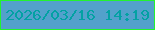 文字の大きさ：2、枠の色：23f32f、背景の色：53a1cb、文字の色：03a1a3 無料ブログパーツのブログ時計