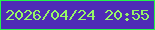 文字の大きさ：4、枠の色：23f44b、背景の色：4f2bb6、文字の色：96f667 無料ブログパーツのブログ時計