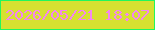 文字の大きさ：4、枠の色：23f65d、背景の色：d7e131、文字の色：f486ef 無料ブログパーツのブログ時計