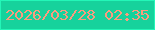 文字の大きさ：3、枠の色：23f6b8、背景の色：16d29c、文字の色：fa9c7f 無料ブログパーツのブログ時計