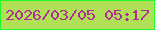 文字の大きさ：3、枠の色：23fb28、背景の色：afe055、文字の色：b02d95 無料ブログパーツのブログ時計