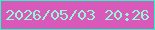 文字の大きさ：4、枠の色：23fcc2、背景の色：d859ba、文字の色：92f9d3 無料ブログパーツのブログ時計