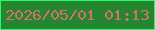 文字の大きさ：4、枠の色：23fd6a、背景の色：25862f、文字の色：ce746a 無料ブログパーツのブログ時計