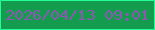 文字の大きさ：4、枠の色：23ff9b、背景の色：139b4e、文字の色：8f57b3 無料ブログパーツのブログ時計