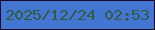 文字の大きさ：1、枠の色：240726、背景の色：4375d2、文字の色：325c40 無料ブログパーツのブログ時計