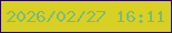 文字の大きさ：3、枠の色：24094c、背景の色：d9d026、文字の色：7abc75 無料ブログパーツのブログ時計