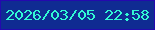 文字の大きさ：5、枠の色：2409ae、背景の色：0f2b92、文字の色：32f8d4 無料ブログパーツのブログ時計