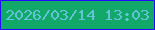 文字の大きさ：4、枠の色：2409fc、背景の色：12a869、文字の色：63c4d7 無料ブログパーツのブログ時計