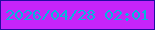 文字の大きさ：5、枠の色：240aa2、背景の色：c624f9、文字の色：07b5dc 無料ブログパーツのブログ時計
