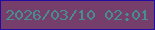 文字の大きさ：5、枠の色：240ba1、背景の色：763e6a、文字の色：488d90 無料ブログパーツのブログ時計