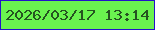 文字の大きさ：2、枠の色：2412ca、背景の色：6af34f、文字の色：255321 無料ブログパーツのブログ時計