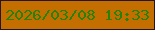 文字の大きさ：1、枠の色：241424、背景の色：c56e00、文字の色：268309 無料ブログパーツのブログ時計