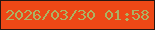 文字の大きさ：3、枠の色：241611、背景の色：ed4816、文字の色：acb363 無料ブログパーツのブログ時計