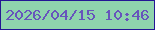 文字の大きさ：1、枠の色：241694、背景の色：8fd4ad、文字の色：6754bc 無料ブログパーツのブログ時計