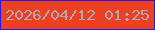 文字の大きさ：1、枠の色：2417ef、背景の色：ec401f、文字の色：b4a6bb 無料ブログパーツのブログ時計