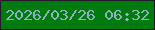 文字の大きさ：4、枠の色：24192b、背景の色：027b0e、文字の色：90b1bf 無料ブログパーツのブログ時計