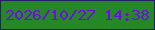 文字の大きさ：4、枠の色：241f69、背景の色：268727、文字の色：6f0bea 無料ブログパーツのブログ時計