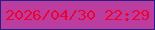 文字の大きさ：4、枠の色：241f82、背景の色：bb3d9f、文字の色：ee0230 無料ブログパーツのブログ時計