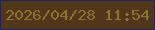 文字の大きさ：3、枠の色：242358、背景の色：513719、文字の色：8d7330 無料ブログパーツのブログ時計