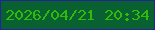文字の大きさ：1、枠の色：242397、背景の色：096030、文字の色：32ba0a 無料ブログパーツのブログ時計