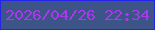 文字の大きさ：1、枠の色：2423eb、背景の色：3c5487、文字の色：aa38ec 無料ブログパーツのブログ時計