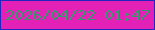 文字の大きさ：3、枠の色：2424c0、背景の色：e321b6、文字の色：3a966f 無料ブログパーツのブログ時計