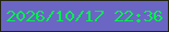 文字の大きさ：5、枠の色：242510、背景の色：6b66c4、文字の色：05ef4e 無料ブログパーツのブログ時計