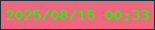文字の大きさ：4、枠の色：242c35、背景の色：f16581、文字の色：19fc09 無料ブログパーツのブログ時計