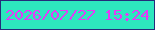 文字の大きさ：1、枠の色：242c7a、背景の色：2de7be、文字の色：e43af6 無料ブログパーツのブログ時計