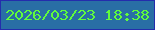 文字の大きさ：2、枠の色：242cac、背景の色：296ea5、文字の色：60fc3c 無料ブログパーツのブログ時計