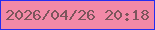 文字の大きさ：4、枠の色：242df0、背景の色：f289a7、文字の色：7d555c 無料ブログパーツのブログ時計