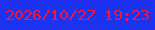 文字の大きさ：5、枠の色：242ff1、背景の色：1b33ef、文字の色：f61340 無料ブログパーツのブログ時計