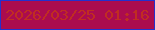 文字の大きさ：5、枠の色：2430cd、背景の色：ab0c4e、文字の色：c02d22 無料ブログパーツのブログ時計