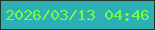 文字の大きさ：5、枠の色：243427、背景の色：2dafb6、文字の色：74fc43 無料ブログパーツのブログ時計