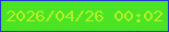 文字の大きさ：5、枠の色：2436d2、背景の色：4be425、文字の色：b5ef27 無料ブログパーツのブログ時計